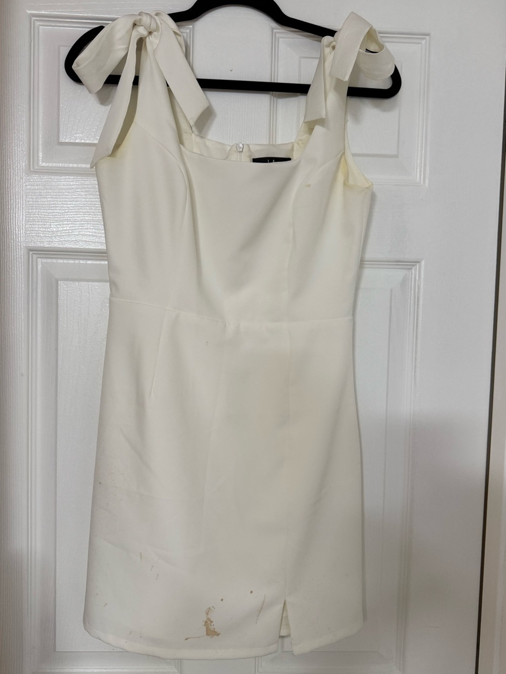 Lulu's Ivory Tie-Strap Mini Dress